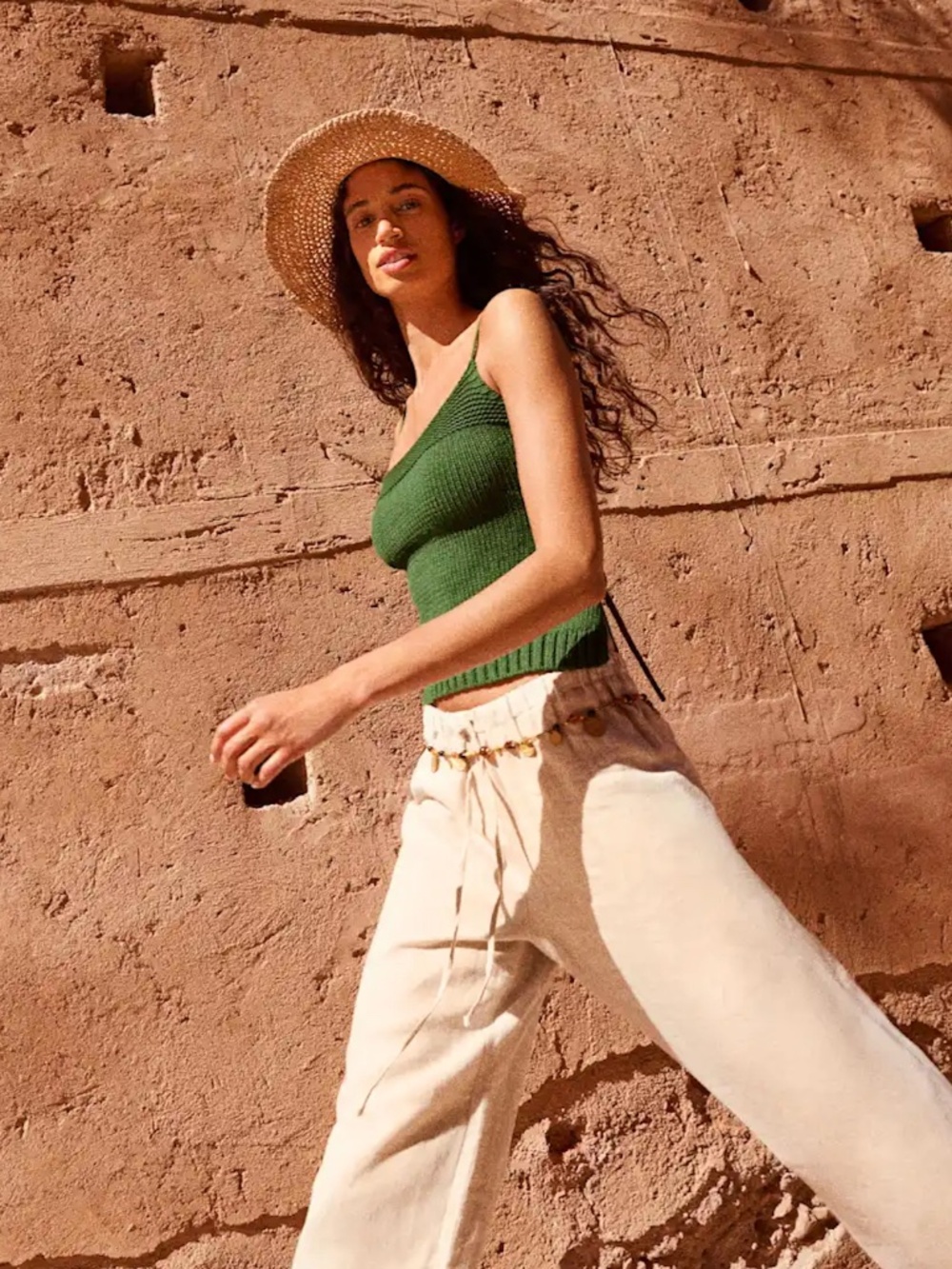 Reformation Elsie Cotton Backless Sweater Green - Size M